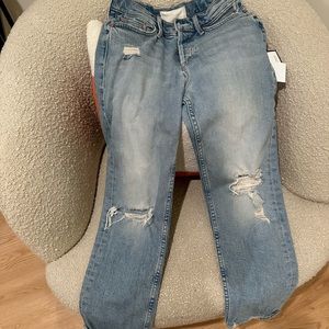 High Waisted Rider Skimp in wash “The confession” 
MOTHER DENIM